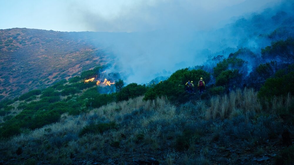 Intervento dei Vigili del Fuoco in un incendio